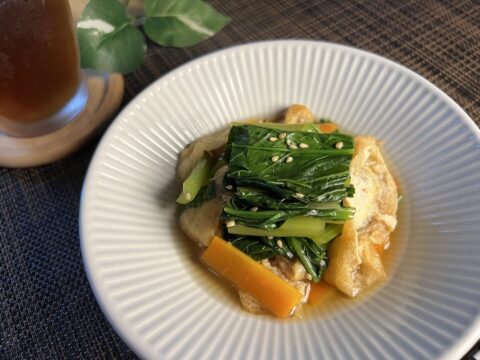 小松菜と油揚げの煮浸し